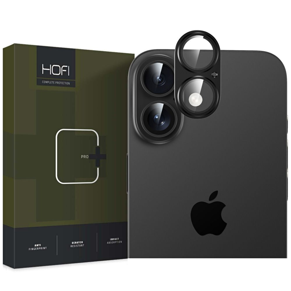 HOFI FullCam Rear Camera Protection Film for Apple iPhone 16 Plus / 16, Tempered Glass, Black