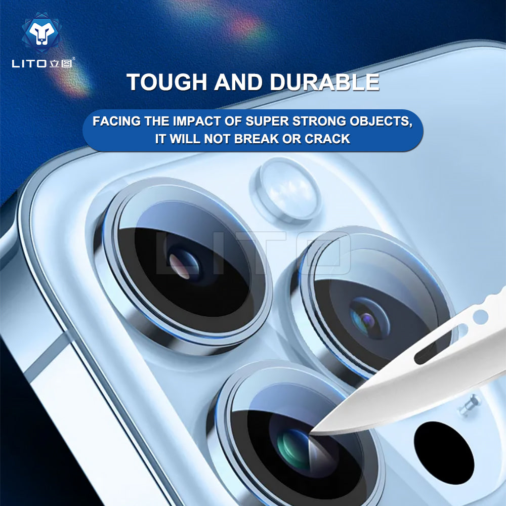 Lito S+ Rear Camera Protective Film for Apple iPhone 15 Plus / 15, Tempered Glass, Green