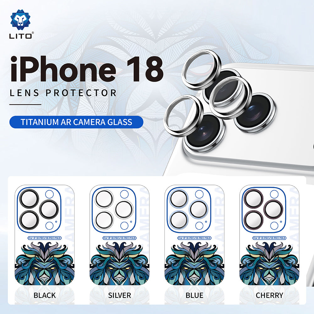 Lito Titanium AR Rear Camera Protective Film for Apple iPhone 18 Pro / 18 Pro Max, Tempered Glass, Blue