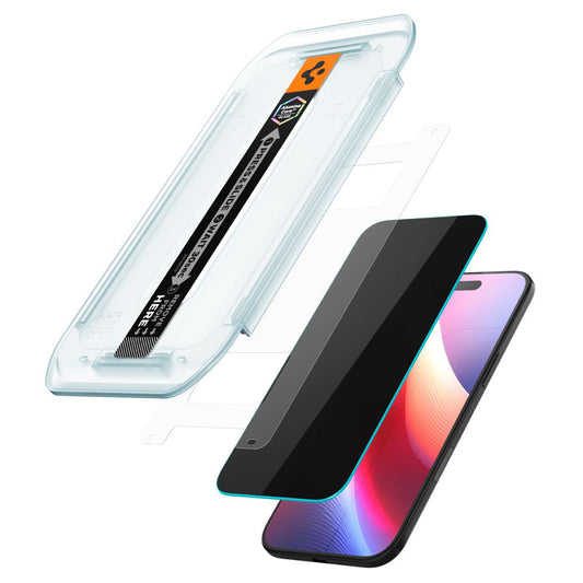 Spigen GlastR EZ FIT Privacy Screen Protector for Apple iPhone 17 Air, Tempered Glass, Full Glue, Set of 2 Pieces