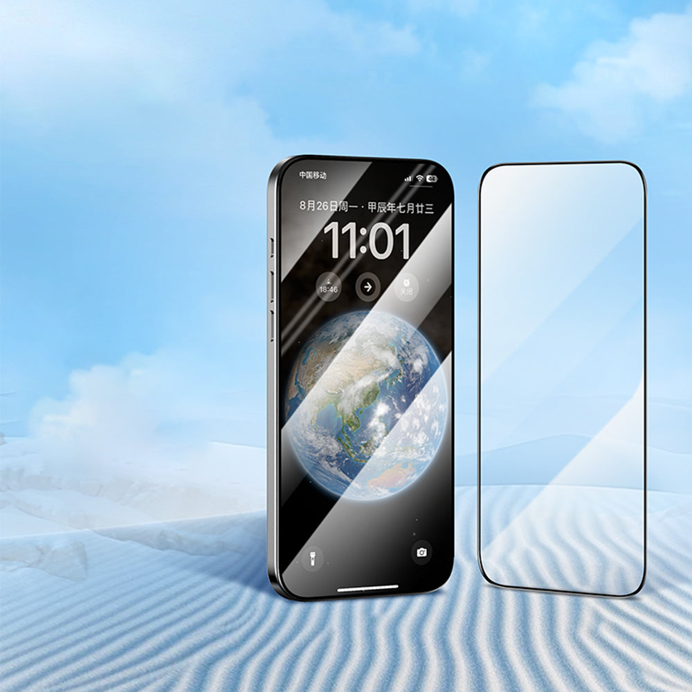 Blueo HD Screen Protector Film for Apple iPhone 18 Pro / 17 Pro / 17 / 16 Pro, Tempered Glass, Full Glue, 2.5D, Set of 5 pieces, Black