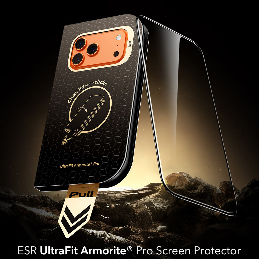 ESR Armorite Pro UltraFit Screen Protector for Apple iPhone 18 Pro / 17 Pro, Tempered Glass, Full Glue, Black