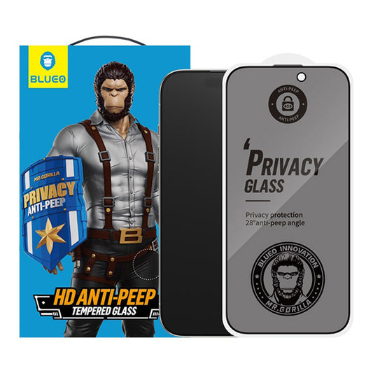 Blueo Anti-Peep Privacy Screen Protector for Apple iPhone 17 Air, Tempered Glass, Full Glue, Set of 5 Pieces