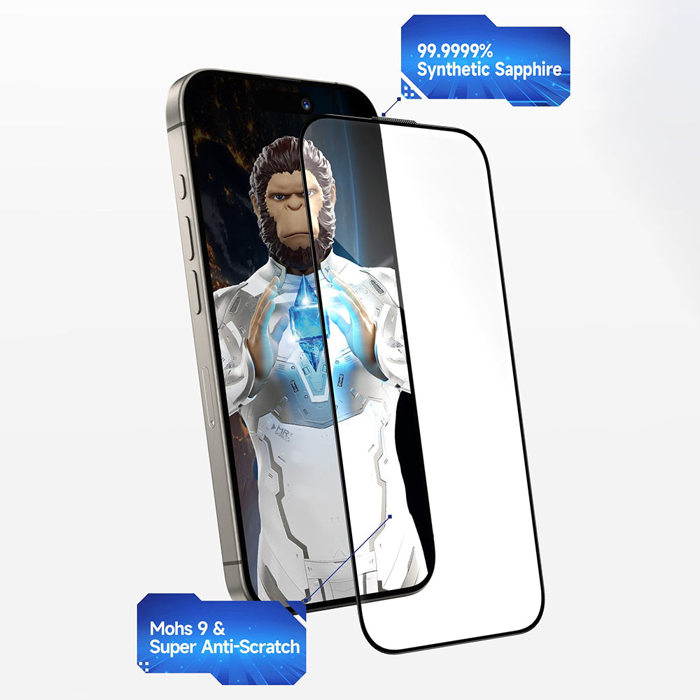 Privacy Screen Protector Blueo Sapphire Applicator Pro for Apple iPhone 17 Air, Tempered Glass, Full Glue