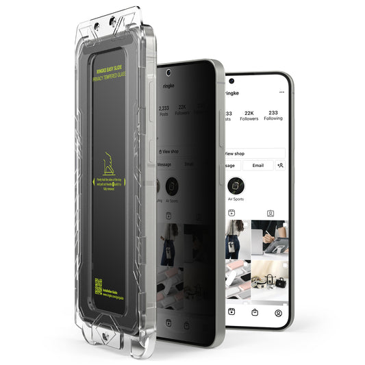 Ringke Easy Slide Privacy Screen Protector for Samsung Galaxy S25+ S936, Tempered Glass, Full Glue, Set of 2 pieces