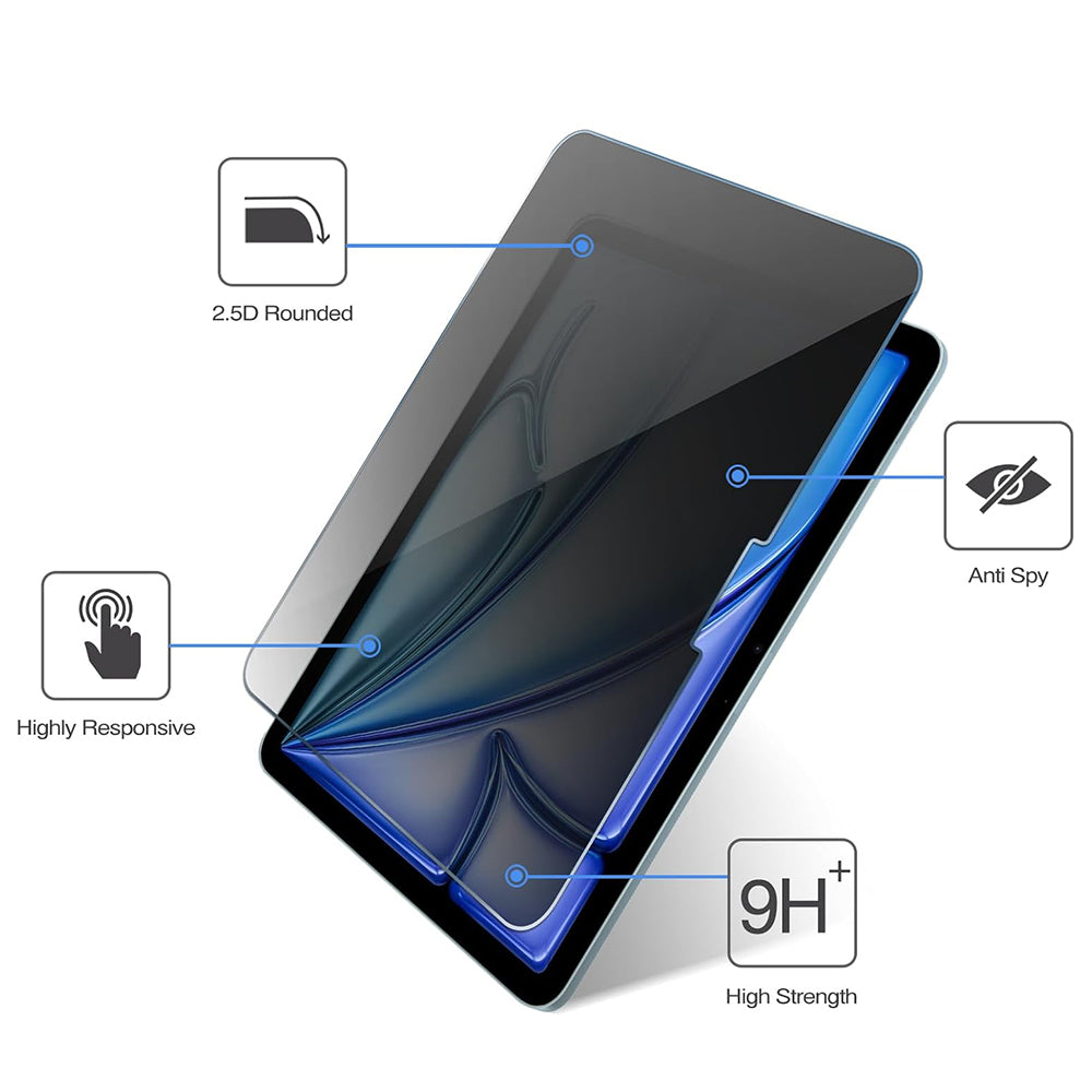 Privacy Screen Protector Techsuit ArmorGlass CrystalHD for Apple iPad 10.2 (2021), Tempered Glass, Full Glue, Set of 2 pieces