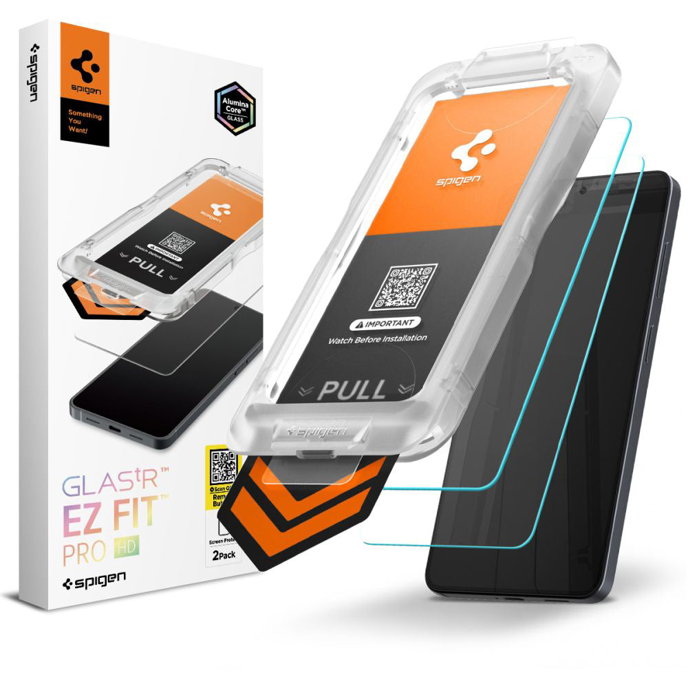 Spigen GlastR EZ FIT Pro HD Screen Protector for Samsung Galaxy S26 Plus S947, Tempered Glass, Full Glue, Set of 2 pieces AGL11084