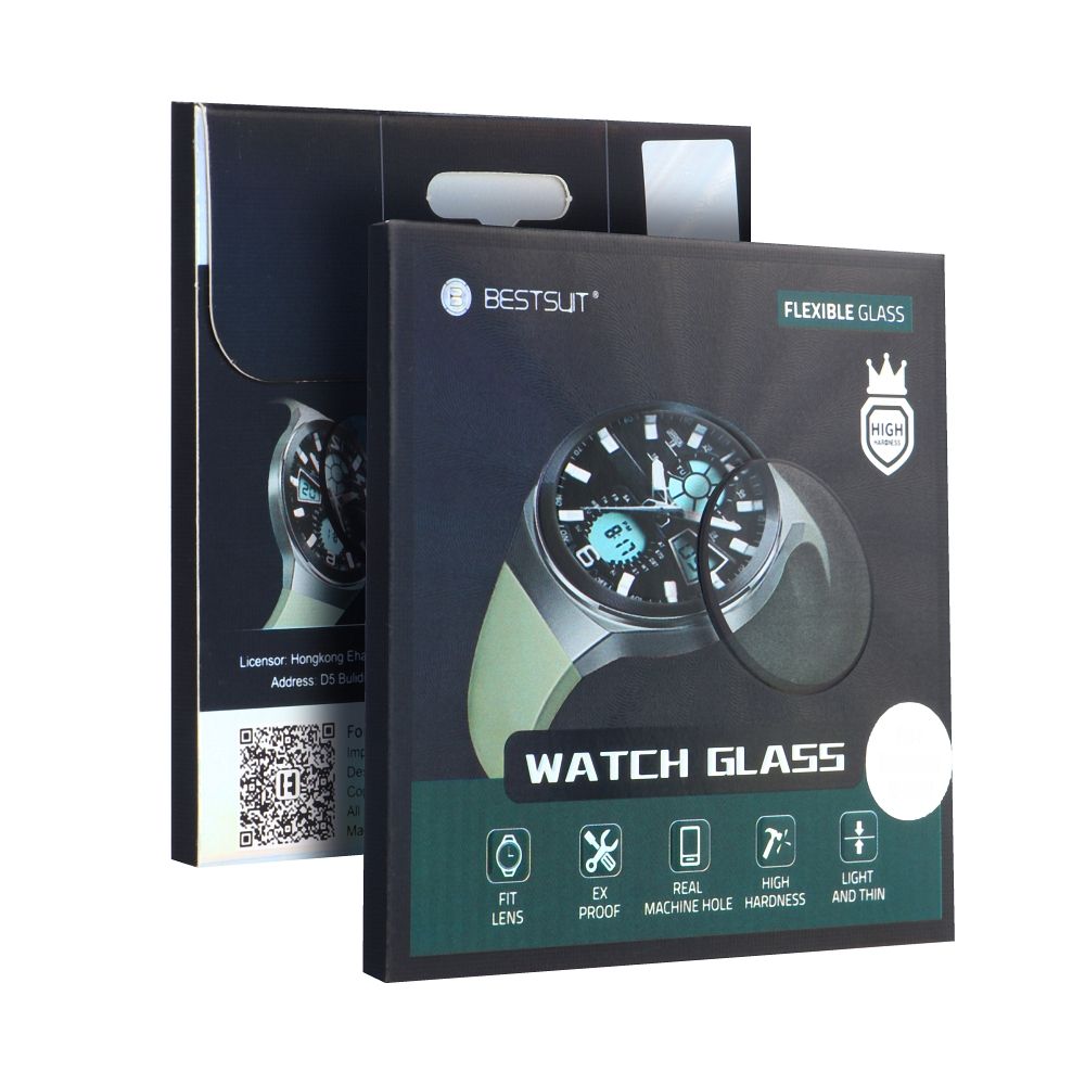 Bestsuit Protective Film for Samsung Galaxy Watch7 44mm, Flexible Glass, Black