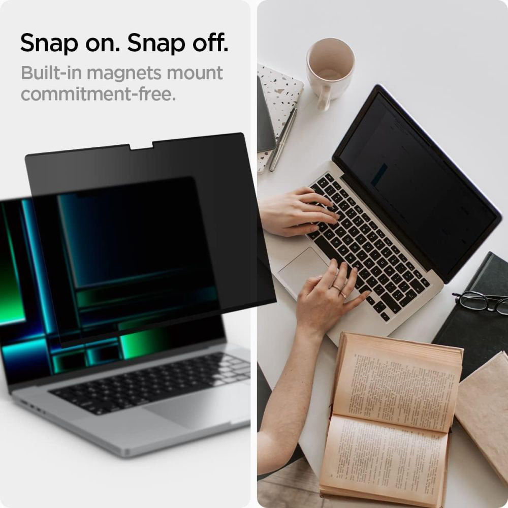 Spigen Safe View Magnetic Privacy Screen Protector for Apple MacBook Pro 14inch (2022) / (2024) / (2023) / (2021), Plastic AFL06158