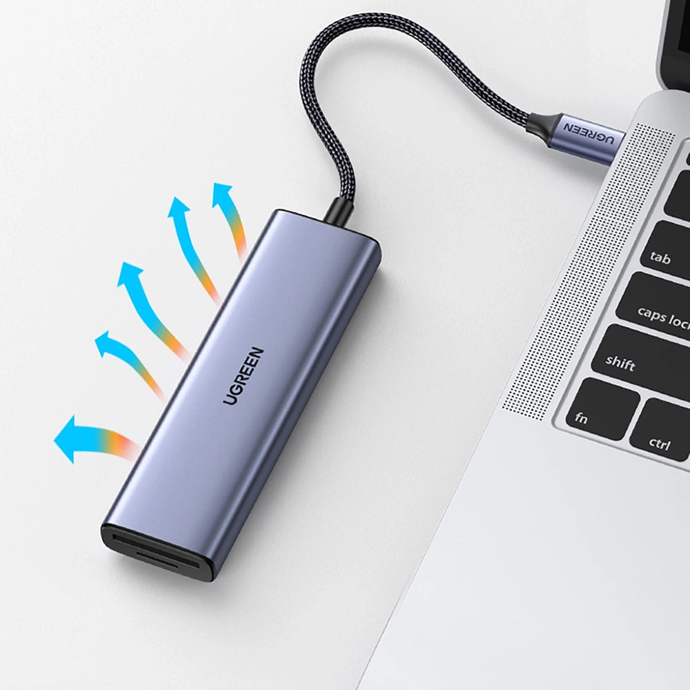 UGREEN CM511 USB-C Hub (20956A), 3 x USB-A 3.0 - 1 x HDMI - 1 x SD - 1 x microSD, Gray