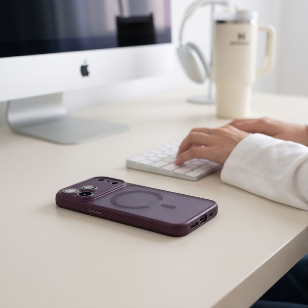 MagSafe Case for Apple iPhone 18 Pro / 17 Pro, Tech-Protect, MagPrime CC, Matte Burgundy