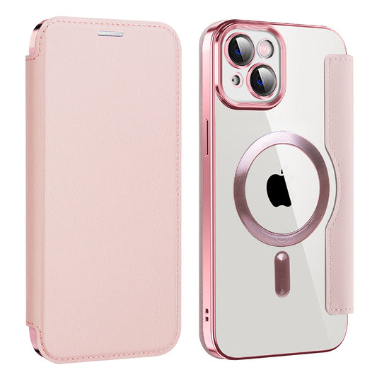 MagSafe Case for Apple iPhone 14 Plus, Techsuit, SmartMag Book, Pink