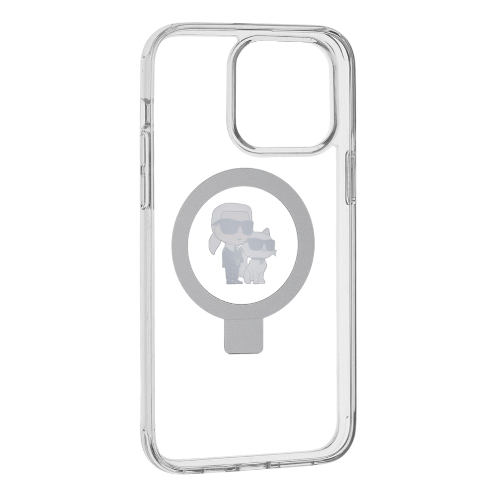 MagSafe Case for Apple iPhone 14 Pro, Karl Lagerfeld, Ring Stand Karl & Choupette, White