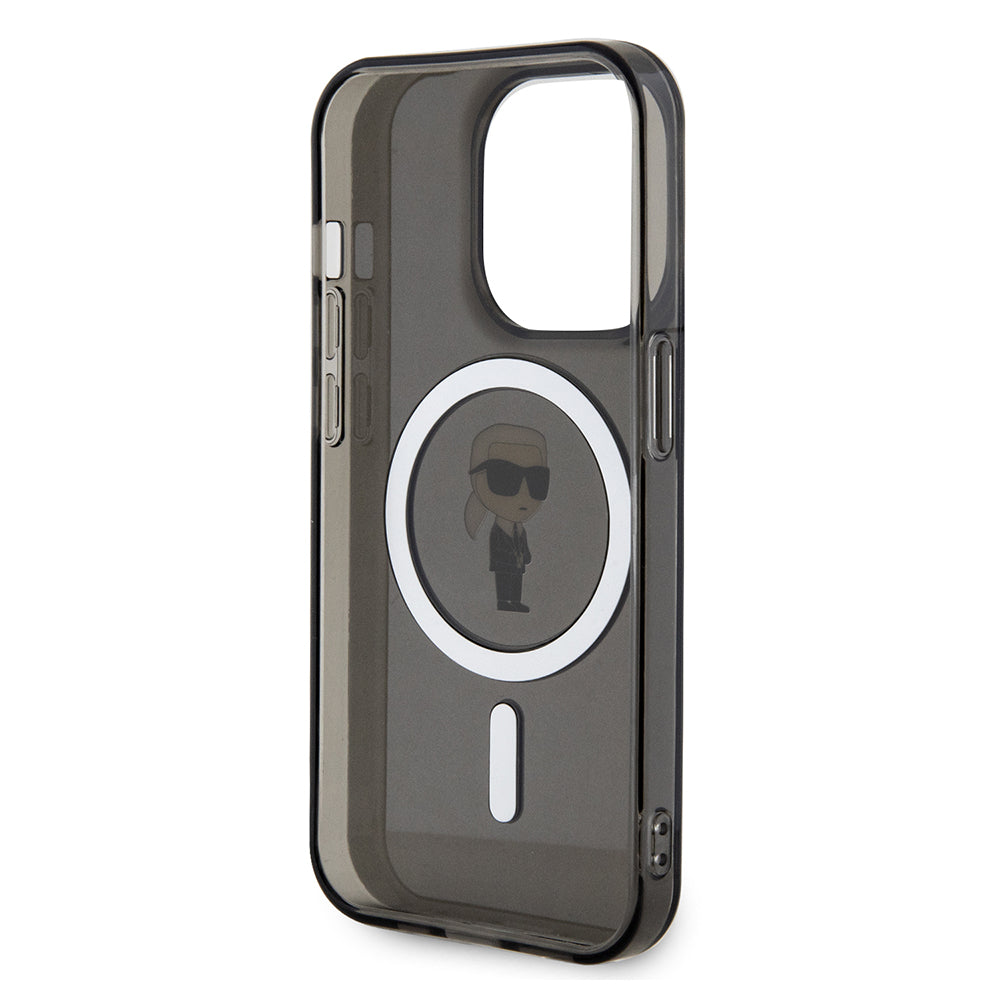 MagSafe Case for Apple iPhone 14 Pro Max, Karl Lagerfeld, IML Ikonik Karl, Black