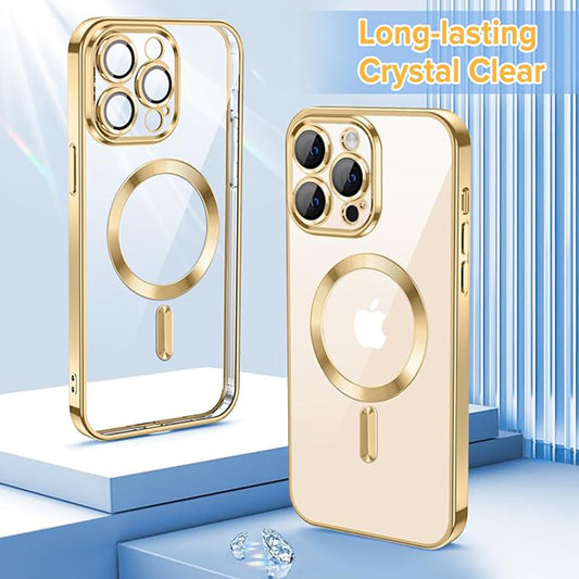 MagSafe Case for Apple iPhone 14 Pro, Techsuit, Luxury Crystal, Gold
