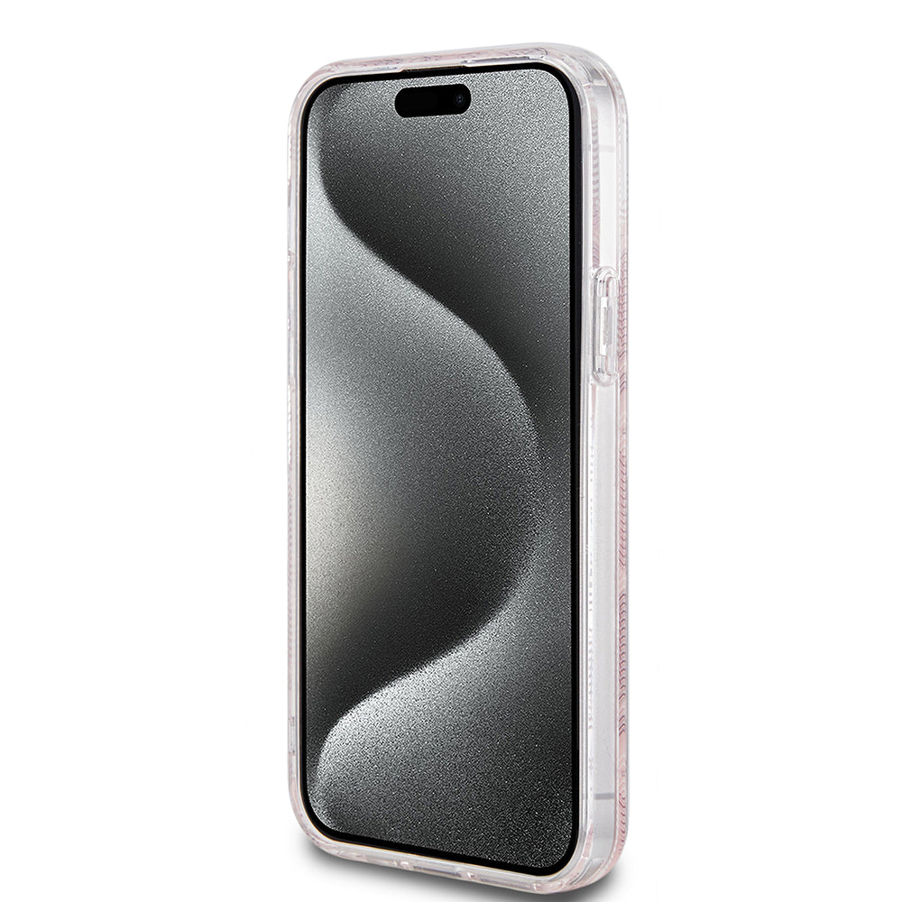 MagSafe Case for Apple iPhone 15, Guess, IML Gcube, Pink