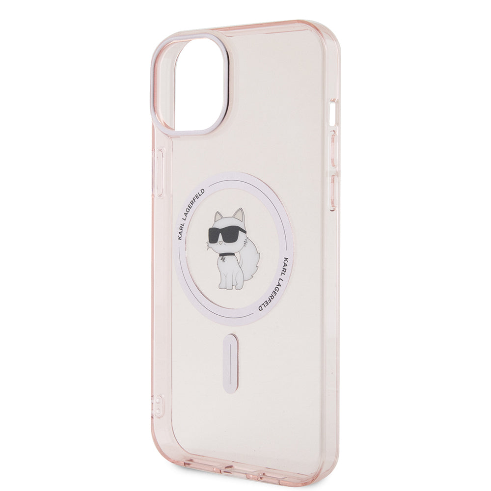 MagSafe Case for Apple iPhone 15 Plus / 14 Plus, Karl Lagerfeld, IML Choupette, Pink