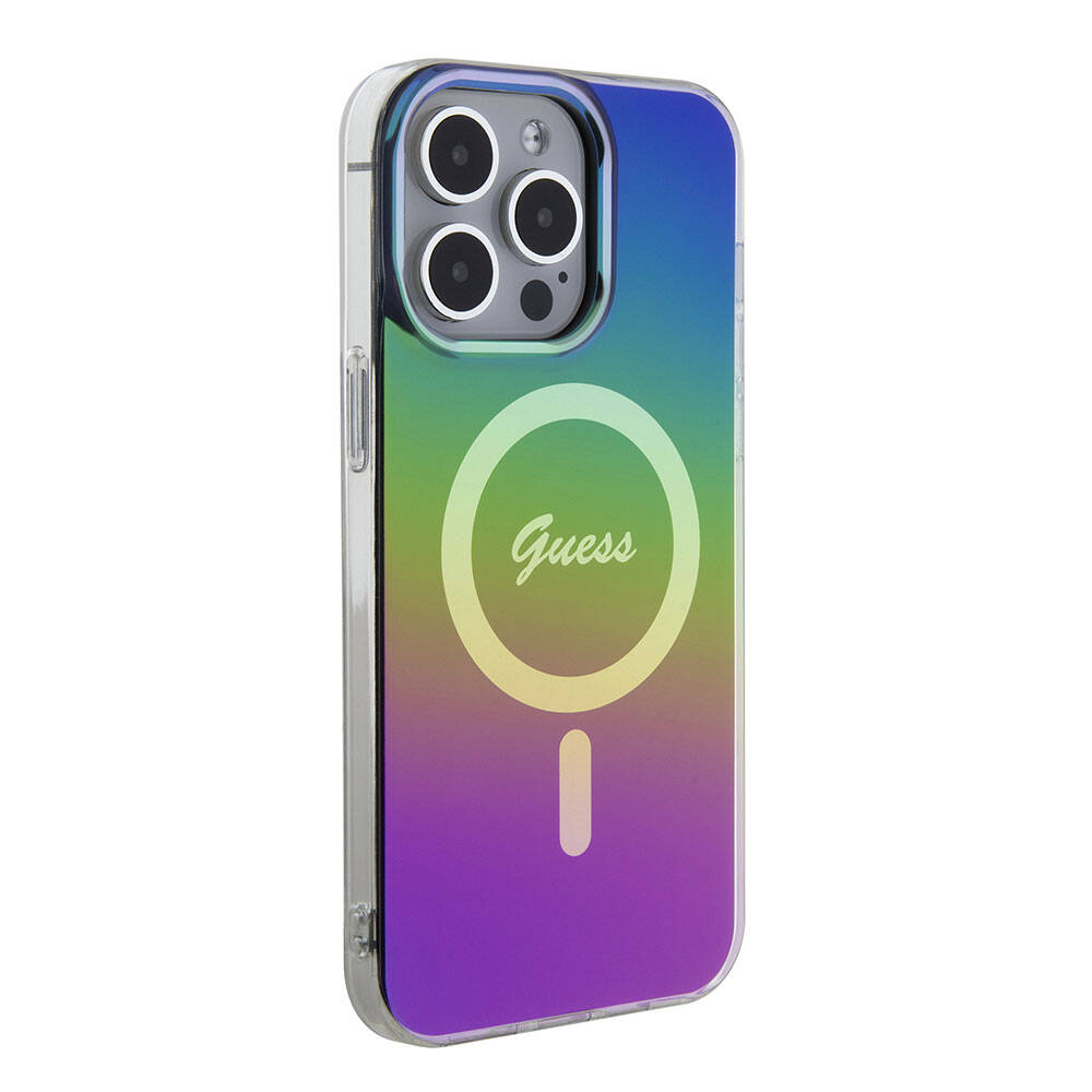 MagSafe Case for Apple iPhone 15 Pro, Guess, IML Iridescent, Multicolor