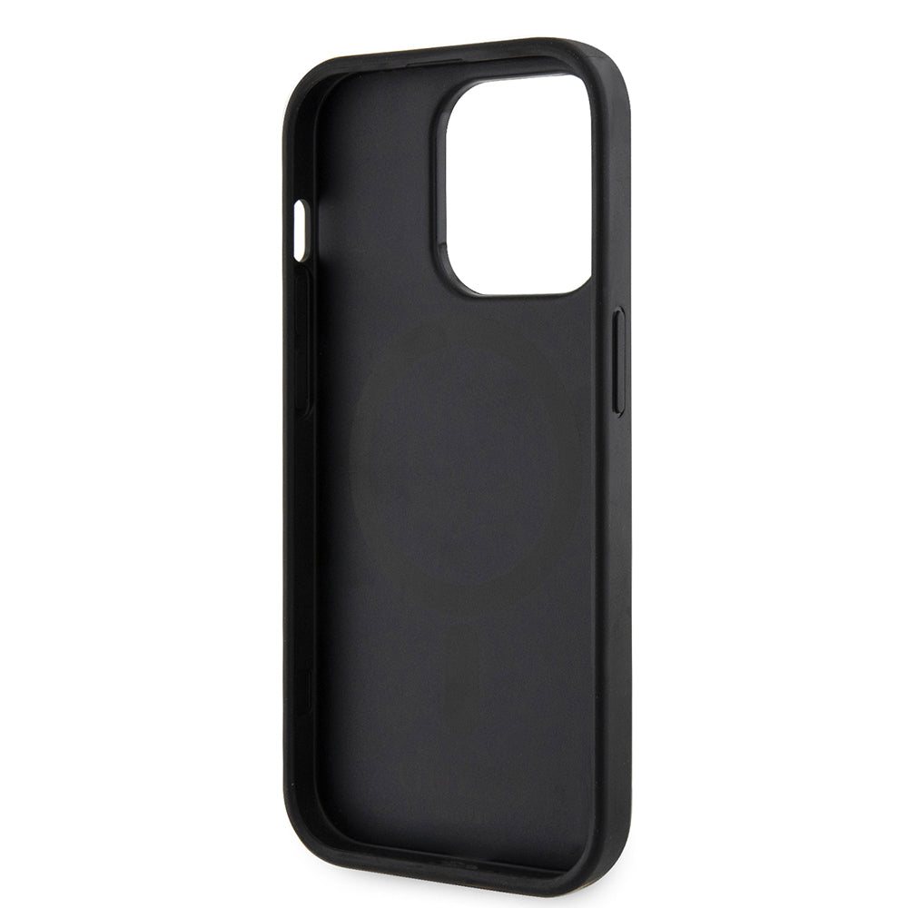 MagSafe Case for Apple iPhone 15 Pro Max, Guess, 4G Printed Stripes, Black