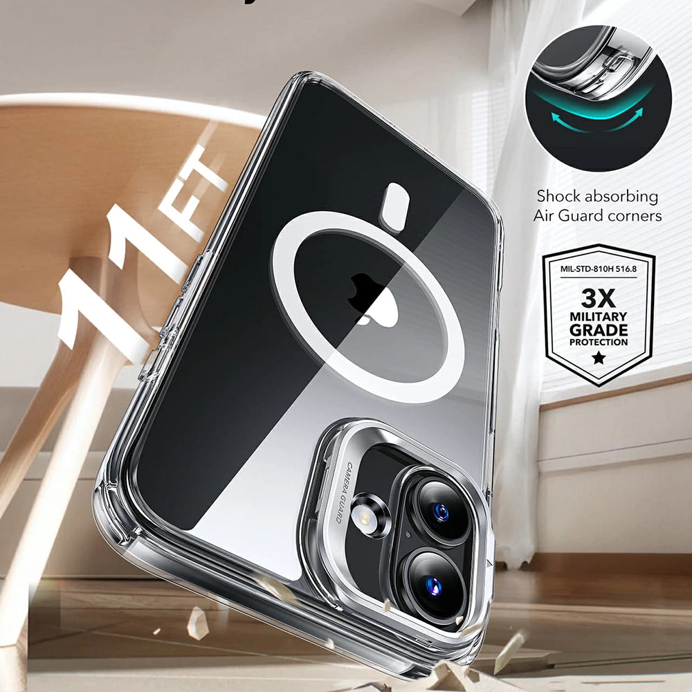 MagSafe Case for Apple iPhone 16, ESR, Classic Hybrid Kickstand, Transparent