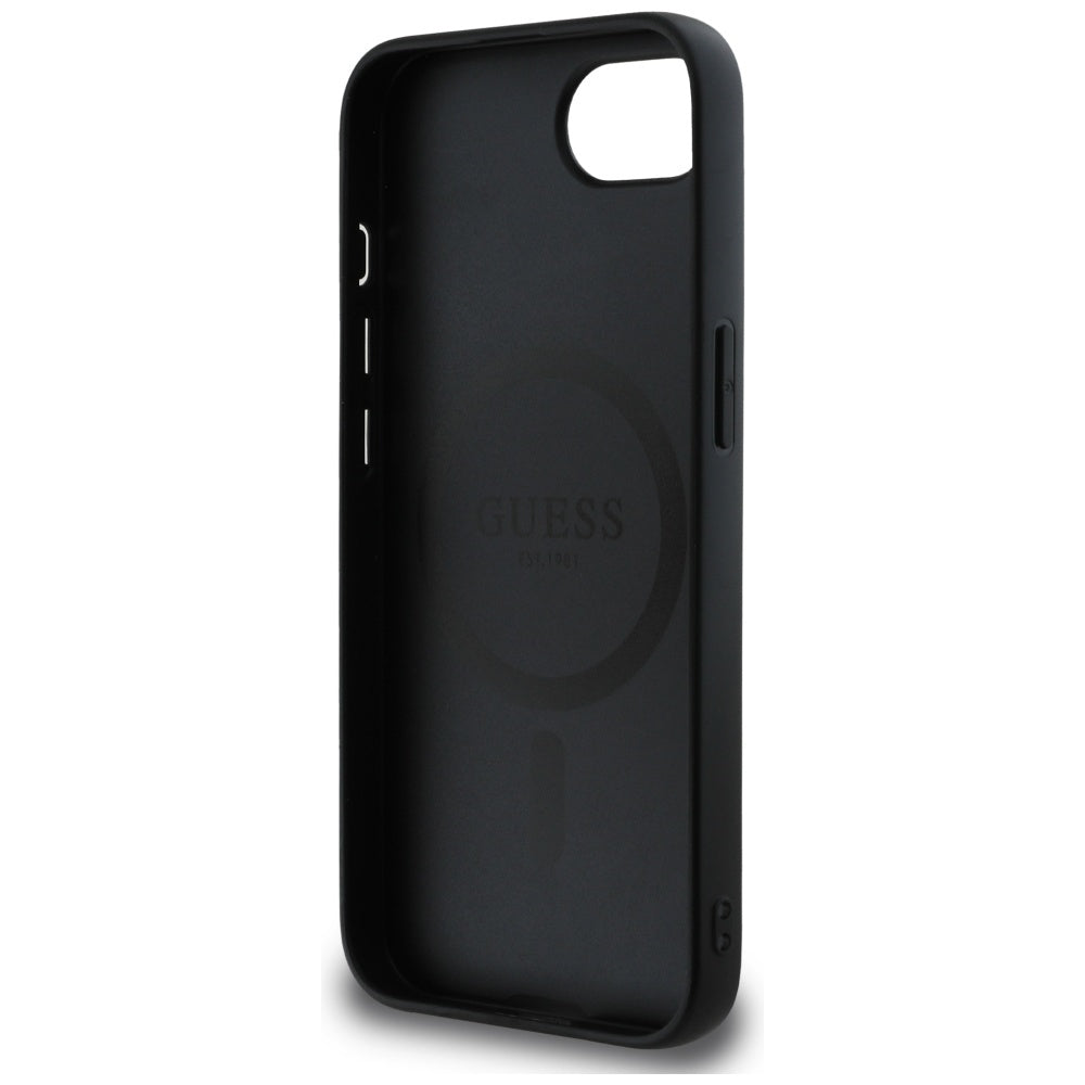 MagSafe Case for Apple iPhone 17e / 16e, Guess, 4G Ring Classic Logo, Black