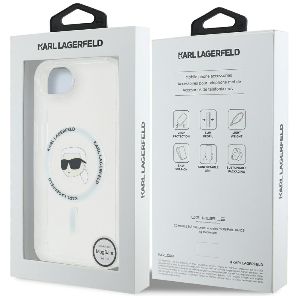 MagSafe Case for Apple iPhone 17e / 16e, Karl Lagerfeld, IML Karl's Head, White