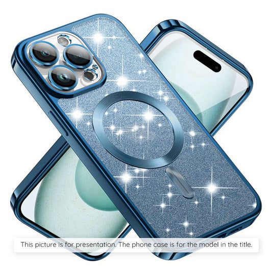 MagSafe Case for Apple iPhone 17 Air, Techsuit, Luxury Glitter, Blue