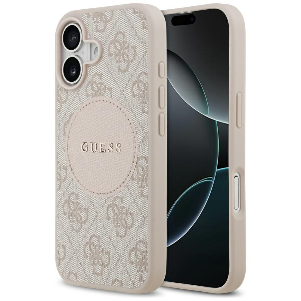 MagSafe Case for Apple iPhone 17, Guess, 4G Circle Classic Logo, Pink