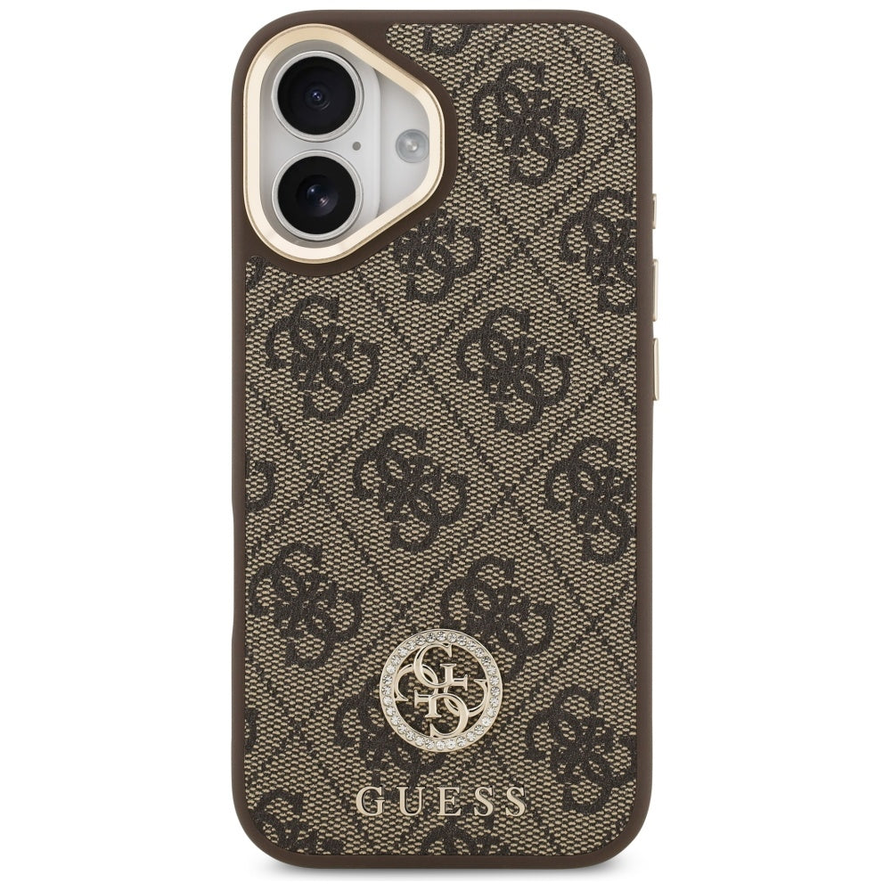 MagSafe Case for Apple iPhone 17, Guess, 4G Strass Logo, Brown