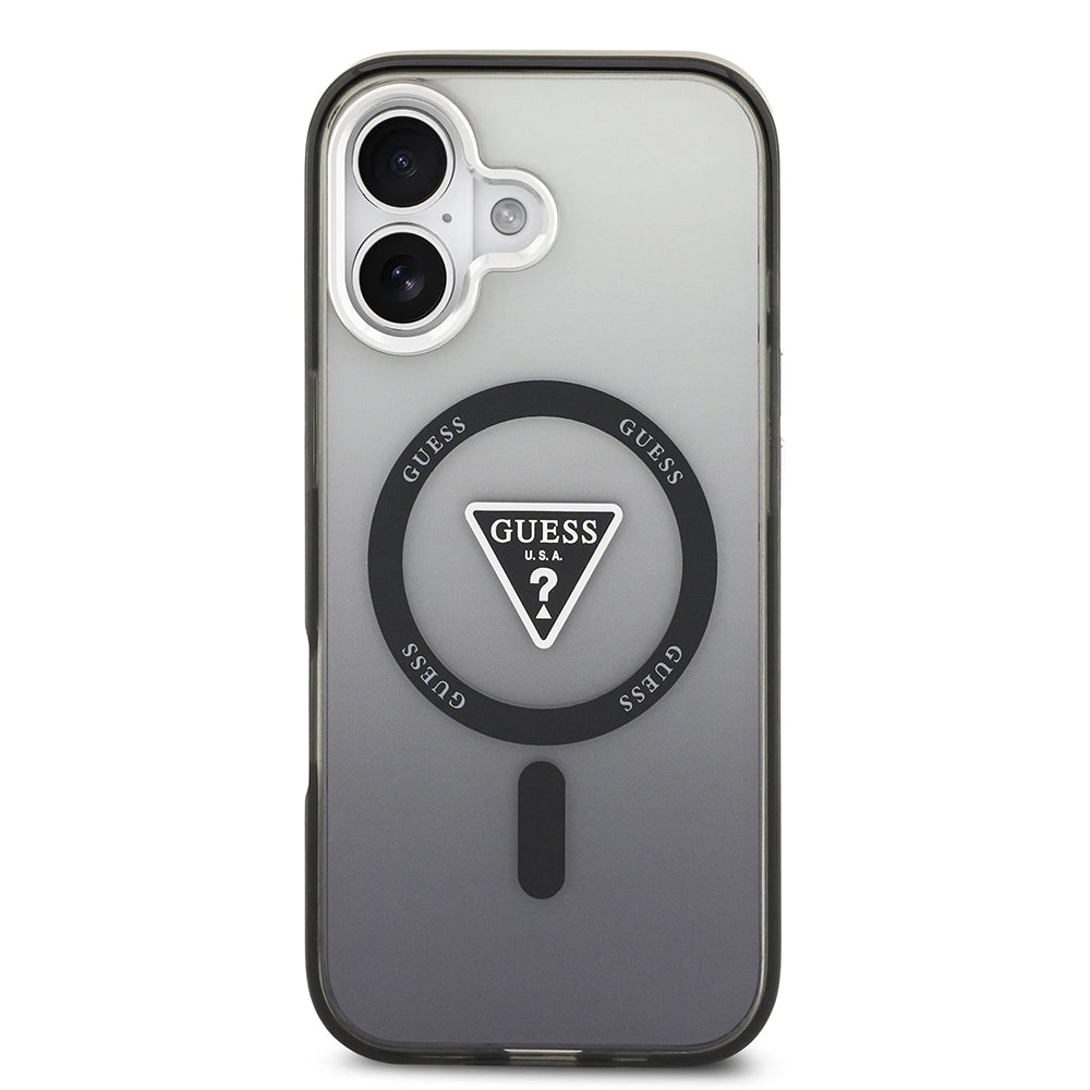 MagSafe Case for Apple iPhone 17, Guess, IML Gradient Triangle Logo, Black