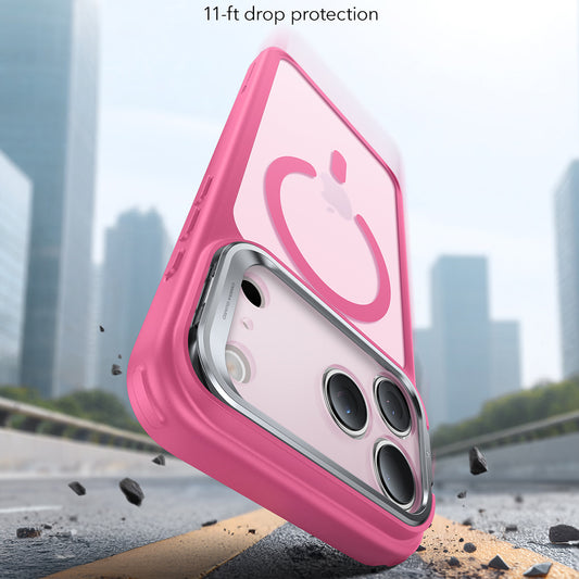 MagSafe Case for Apple iPhone 17 Pro, ESR, Classic Hybrid Kickstand, Satin Pink