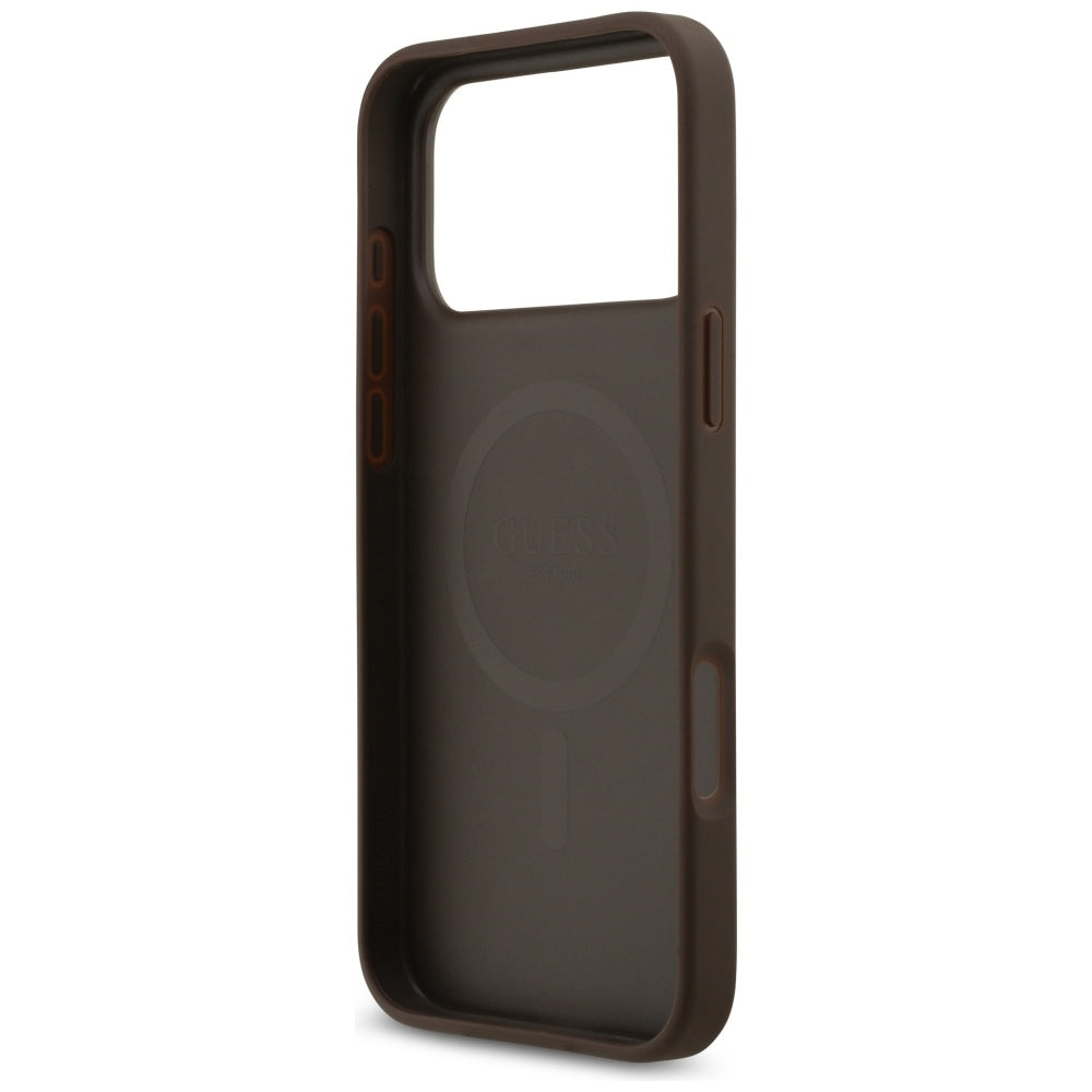 MagSafe Case for Apple iPhone 17 Pro, Guess, 4G Circle Classic Logo, Brown