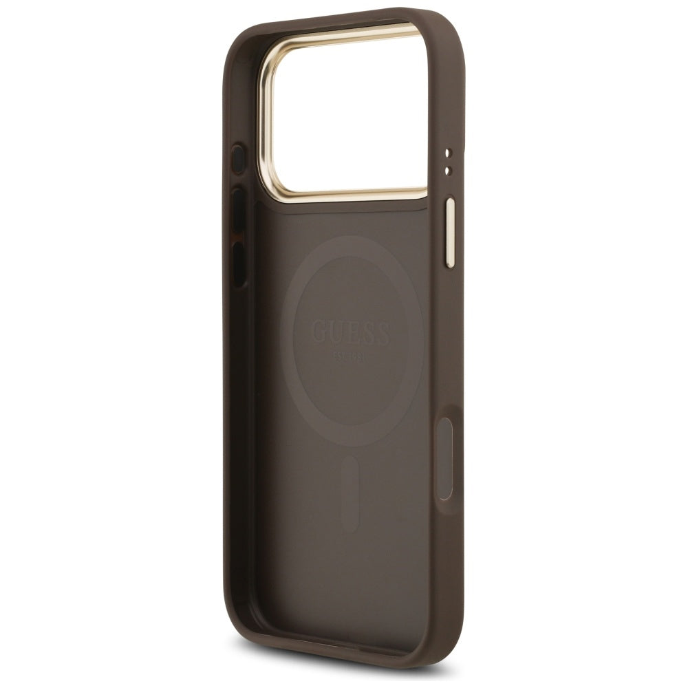 MagSafe Case for Apple iPhone 17 Pro, Guess, 4G Classic, Brown