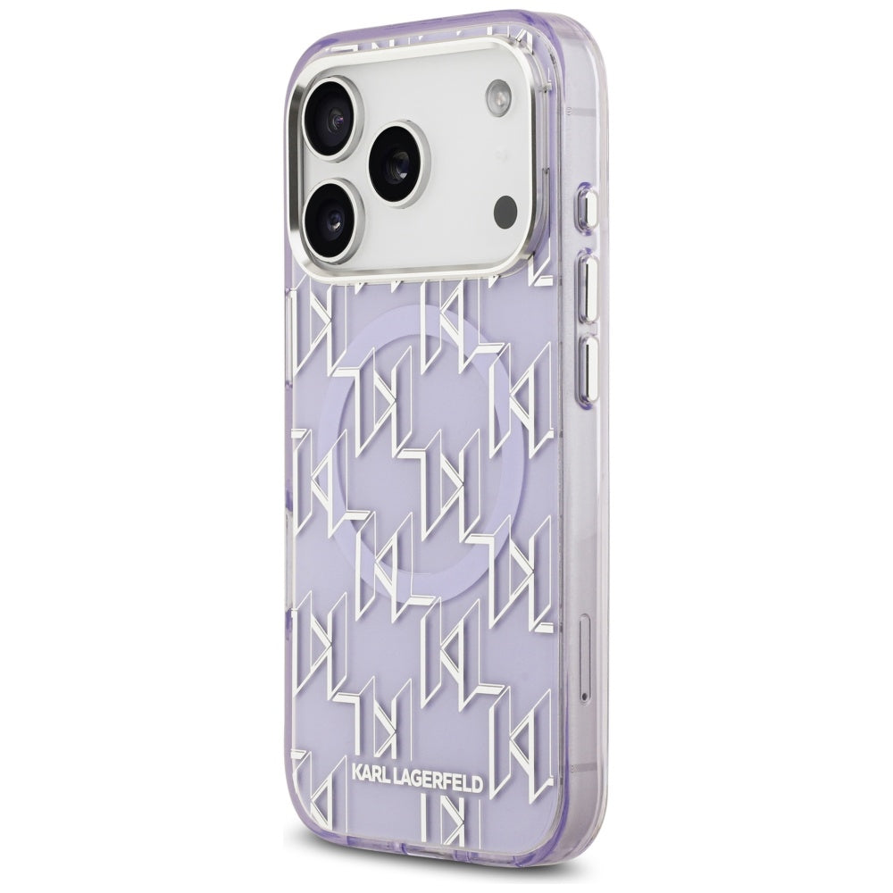 MagSafe Case for Apple iPhone 17 Pro, Karl Lagerfeld, IML KL Monogram, Purple