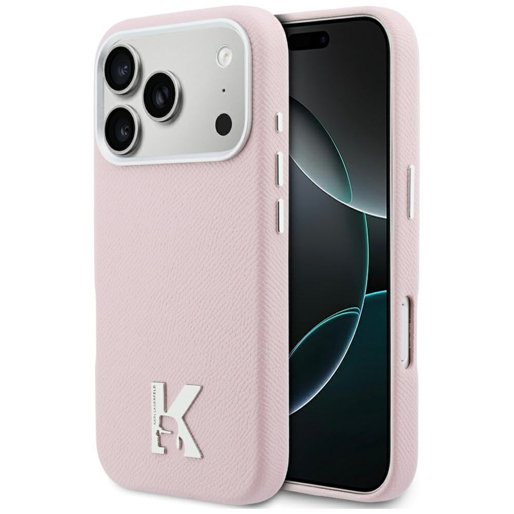 MagSafe Case for Apple iPhone 17 Pro, Karl Lagerfeld, Karl Head Logo, Pink