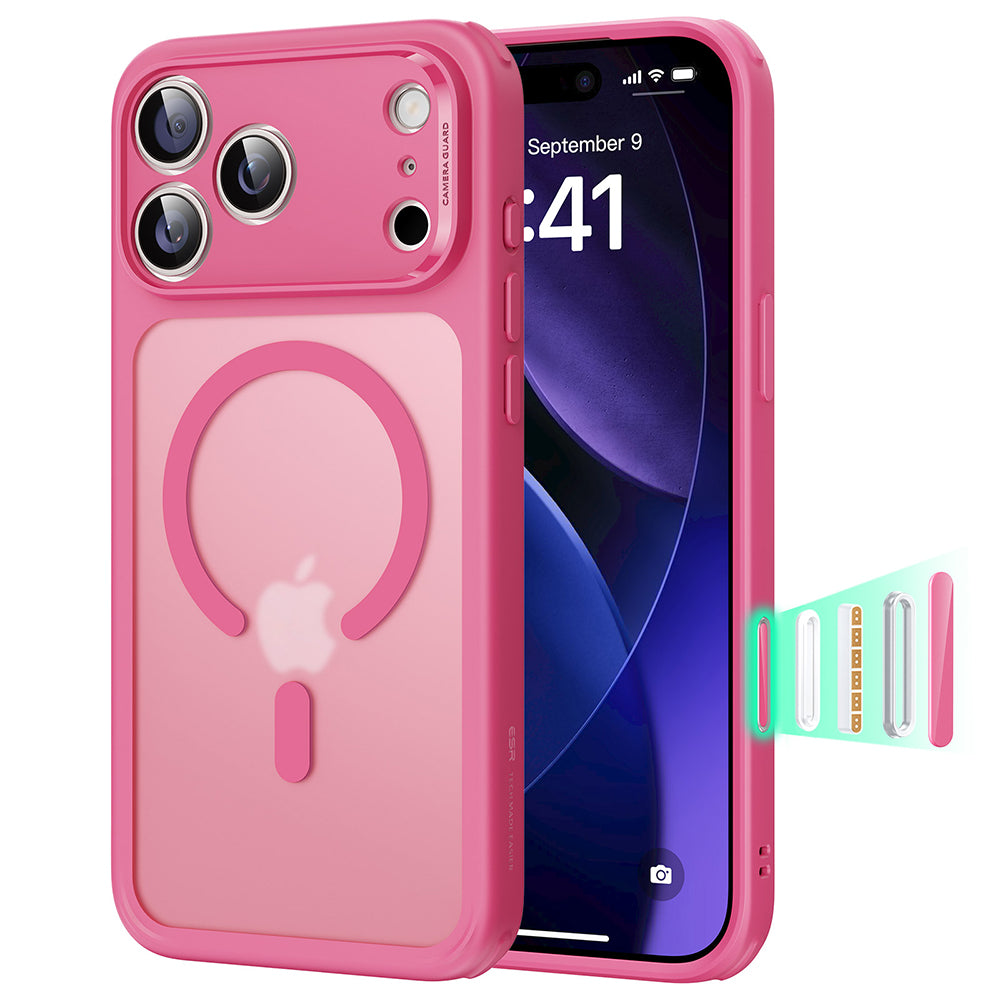 MagSafe Case for Apple iPhone 17 Pro Max, ESR, Classic Hybrid, Satin Pink