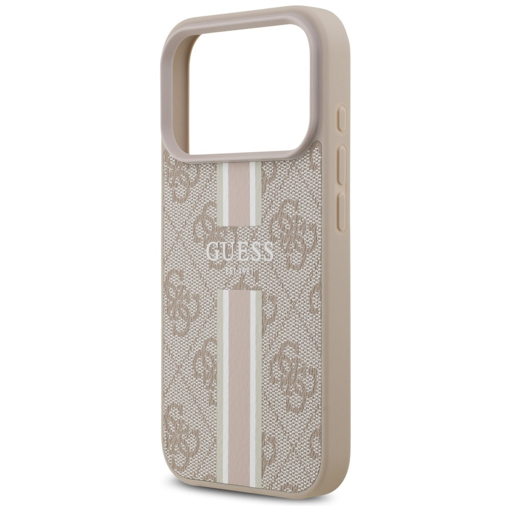 MagSafe Case for Apple iPhone 17 Pro Max, Guess, 4G Printed Stripes, Pink