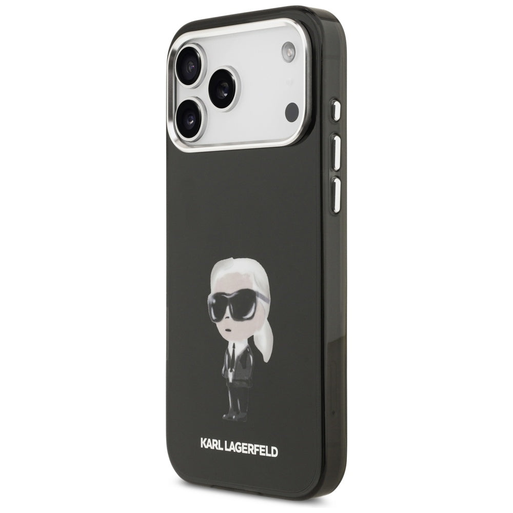 MagSafe Case for Apple iPhone 17 Pro Max, Karl Lagerfeld, IML Aquarelle Karl Ikonik, Black