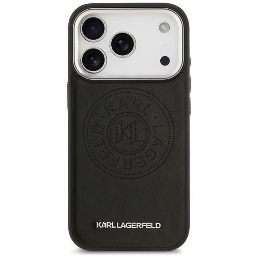 MagSafe Case for Apple iPhone 17 Pro Max, Karl Lagerfeld, Point & Metal Logo, Black