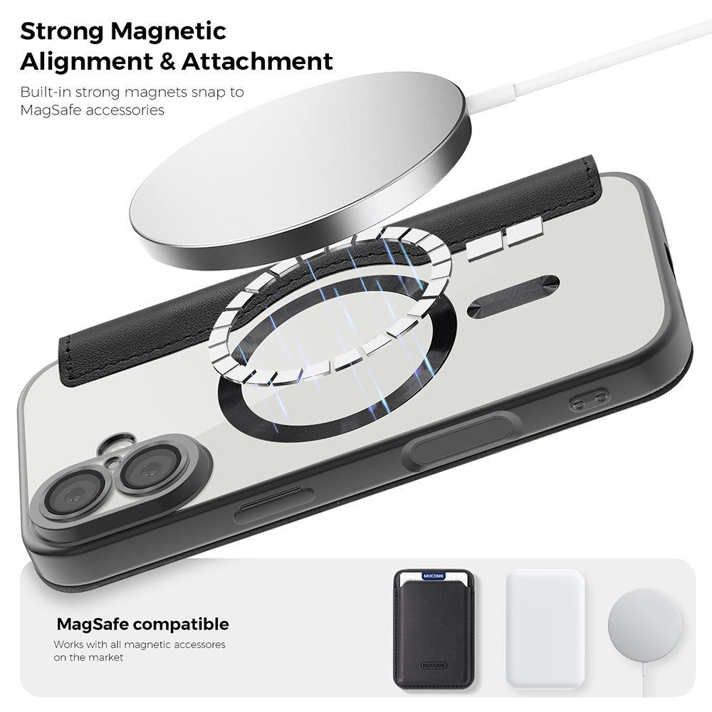 MagSafe Case for Apple iPhone 17 Pro, Techsuit, SmartMag Book, Gray