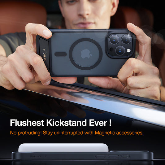 MagSafe Case for Apple iPhone 17 Pro, Torras, Pstand, Black