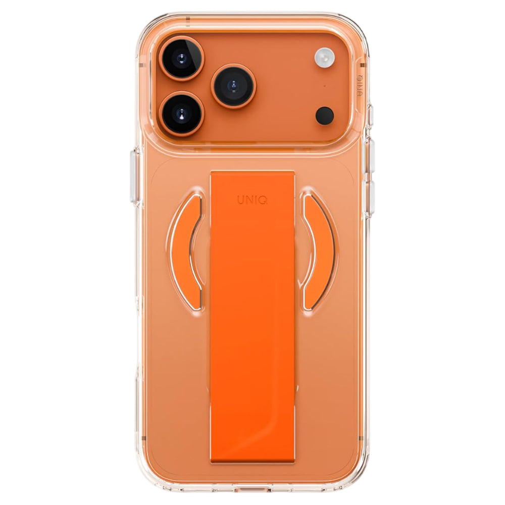 MagSafe Case for Apple iPhone 17 Pro, UNIQ, Heldro Air MagClick, Transparent Orange