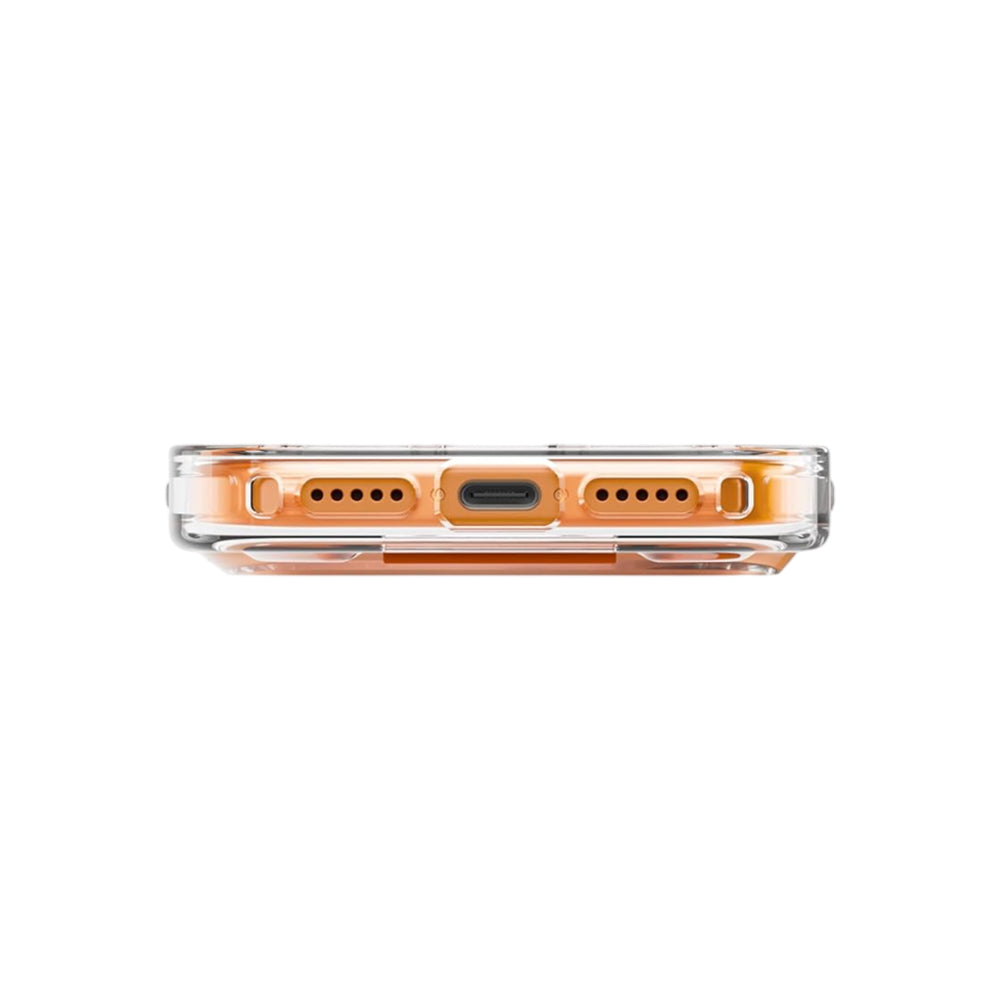 MagSafe Case for Apple iPhone 17 Pro, UNIQ, Heldro Air MagClick, Transparent Orange