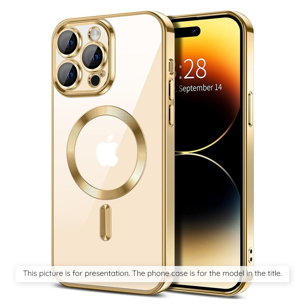 MagSafe Case for Apple iPhone 17, Techsuit, Luxury Crystal, Gold