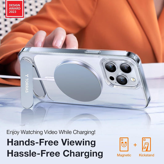 MagSafe Case for Apple iPhone 17, Torras, Pstand, Transparent