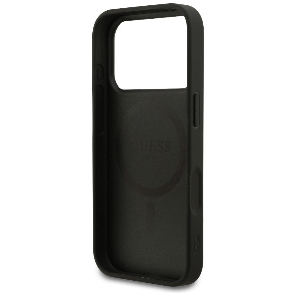 MagSafe Case for Apple iPhone 18 Pro / 17 Pro, Guess, 4G Small and Classic Logo, Black