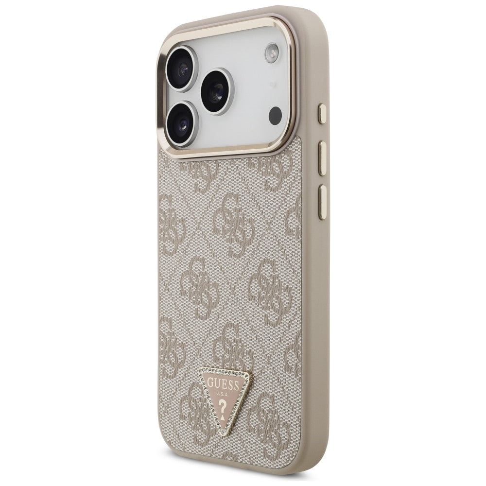 MagSafe Case for Apple iPhone 18 Pro / 17 Pro, Guess, 4G Triangle Logo, Rose Gold