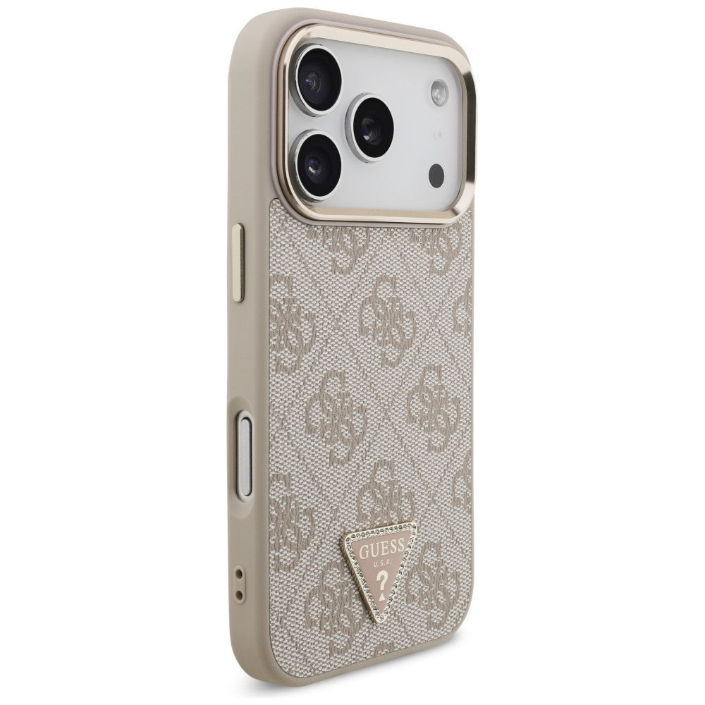 MagSafe Case for Apple iPhone 18 Pro / 17 Pro, Guess, 4G Triangle Logo, Rose Gold