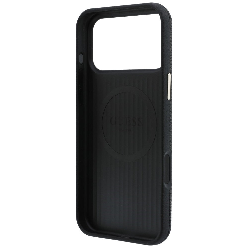 MagSafe Case for Apple iPhone 18 Pro / 17 Pro, Guess, Grained Round Strass Logo, Black
