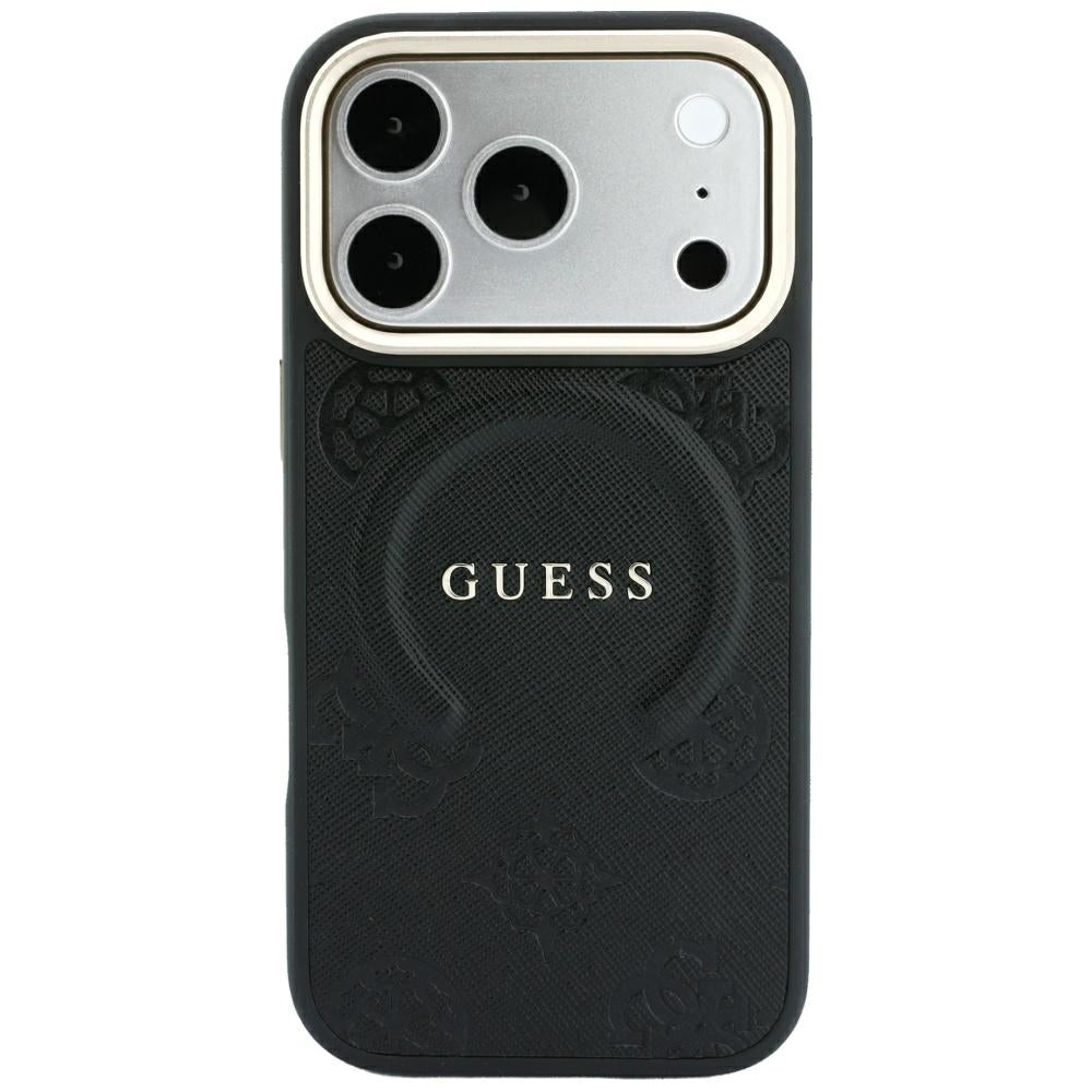 MagSafe Case for Apple iPhone 18 Pro / 17 Pro, Guess, Saffiano Peony Ring, Black